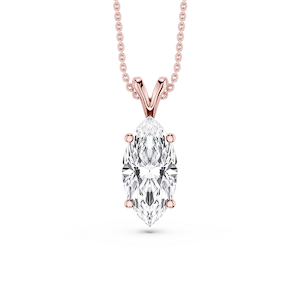 Marquise Lab Grown Diamond Double Bail Pendant - 16 to 18 Inches