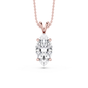 Marquise Lab Grown Diamond Double Bail Pendant - 16 to 18 Inches