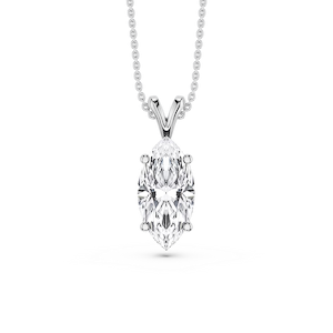 Marquise Lab Grown Diamond Double Bail Pendant - 16 to 18 Inches