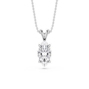 Marquise Lab Grown Diamond Double Bail Pendant - 16 to 18 Inches