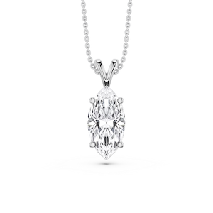 Marquise Lab Grown Diamond Double Bail Pendant - 16 to 18 Inches