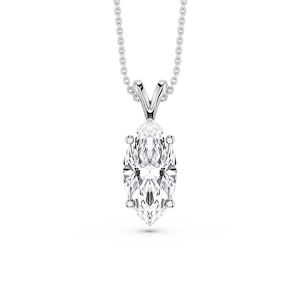 Marquise Lab Grown Diamond Double Bail Pendant - 16 to 18 Inches