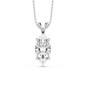 Marquise Lab Grown Diamond Double Bail Pendant - 16 to 18 Inches