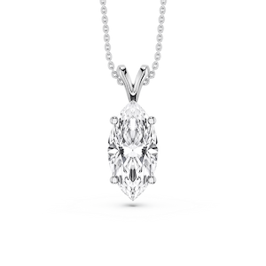 Marquise Lab Grown Diamond Double Bail Pendant - 16 to 18 Inches