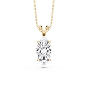 Marquise Lab Grown Diamond Double Bail Pendant - 16 to 18 Inches