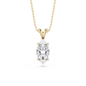 Marquise Lab Grown Diamond Double Bail Pendant - 16 to 18 Inches