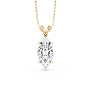 Marquise Lab Grown Diamond Double Bail Pendant - 16 to 18 Inches