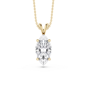 Marquise Lab Grown Diamond Double Bail Pendant - 16 to 18 Inches