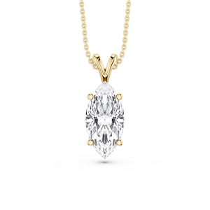 Marquise Lab Grown Diamond Double Bail Pendant - 16 to 18 Inches