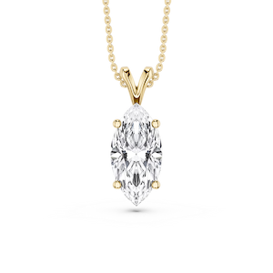 Marquise Lab Grown Diamond Double Bail Pendant - 16 to 18 Inches