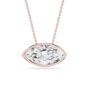 Marquise Lab Grown Diamond East West Solitaire Slide Pendant - 18 Inches