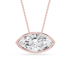 Marquise Lab Grown Diamond East West Solitaire Slide Pendant - 18 Inches
