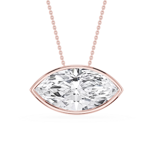 Marquise Lab Grown Diamond East West Solitaire Slide Pendant - 18 Inches