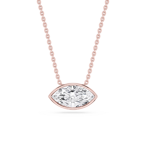 Marquise Lab Grown Diamond East West Solitaire Slide Pendant - 18 Inches