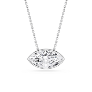 Marquise Lab Grown Diamond East West Solitaire Slide Pendant - 18 Inches