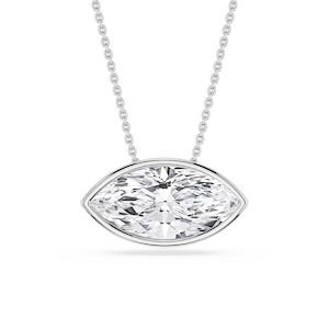 Marquise Lab Grown Diamond East West Solitaire Slide Pendant - 18 Inches