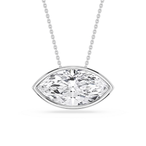 Marquise Lab Grown Diamond East West Solitaire Slide Pendant - 18 Inches