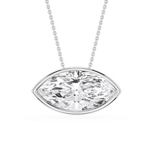 Marquise Lab Grown Diamond East West Solitaire Slide Pendant - 18 Inches