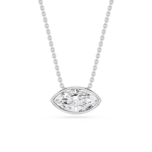 Marquise Lab Grown Diamond East West Solitaire Slide Pendant - 18 Inches