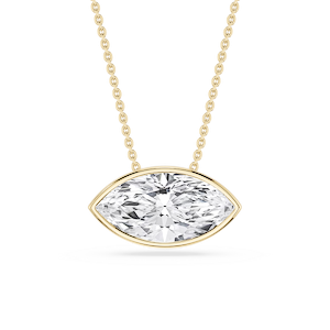 Marquise Lab Grown Diamond East West Solitaire Slide Pendant - 18 Inches
