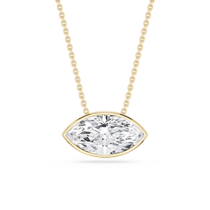 Marquise Lab Grown Diamond East West Solitaire Slide Pendant - 18 Inches