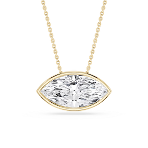 Marquise Lab Grown Diamond East West Solitaire Slide Pendant - 18 Inches