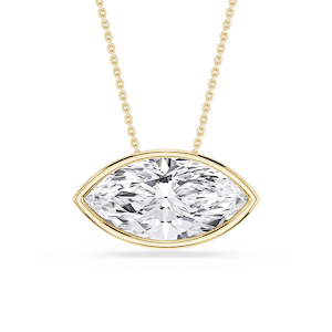 Marquise Lab Grown Diamond East West Solitaire Slide Pendant - 18 Inches
