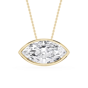 Marquise Lab Grown Diamond East West Solitaire Slide Pendant - 18 Inches
