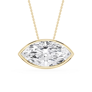Marquise Lab Grown Diamond East West Solitaire Slide Pendant - 18 Inches