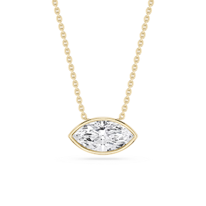 Marquise Lab Grown Diamond East West Solitaire Slide Pendant - 18 Inches