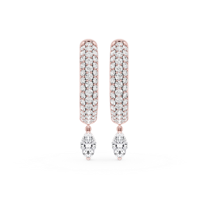 Marquise Lab Grown Diamond Pave Hoop Drop Earrings