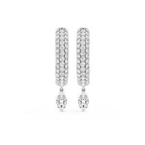Marquise Lab Grown Diamond Pave Hoop Drop Earrings
