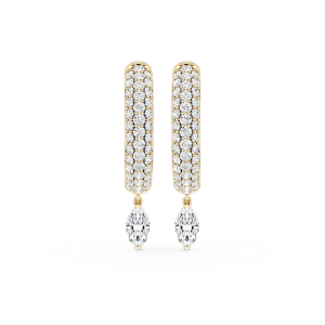 Marquise Lab Grown Diamond Pave Hoop Drop Earrings