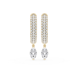 Marquise Lab Grown Diamond Pave Hoop Drop Earrings