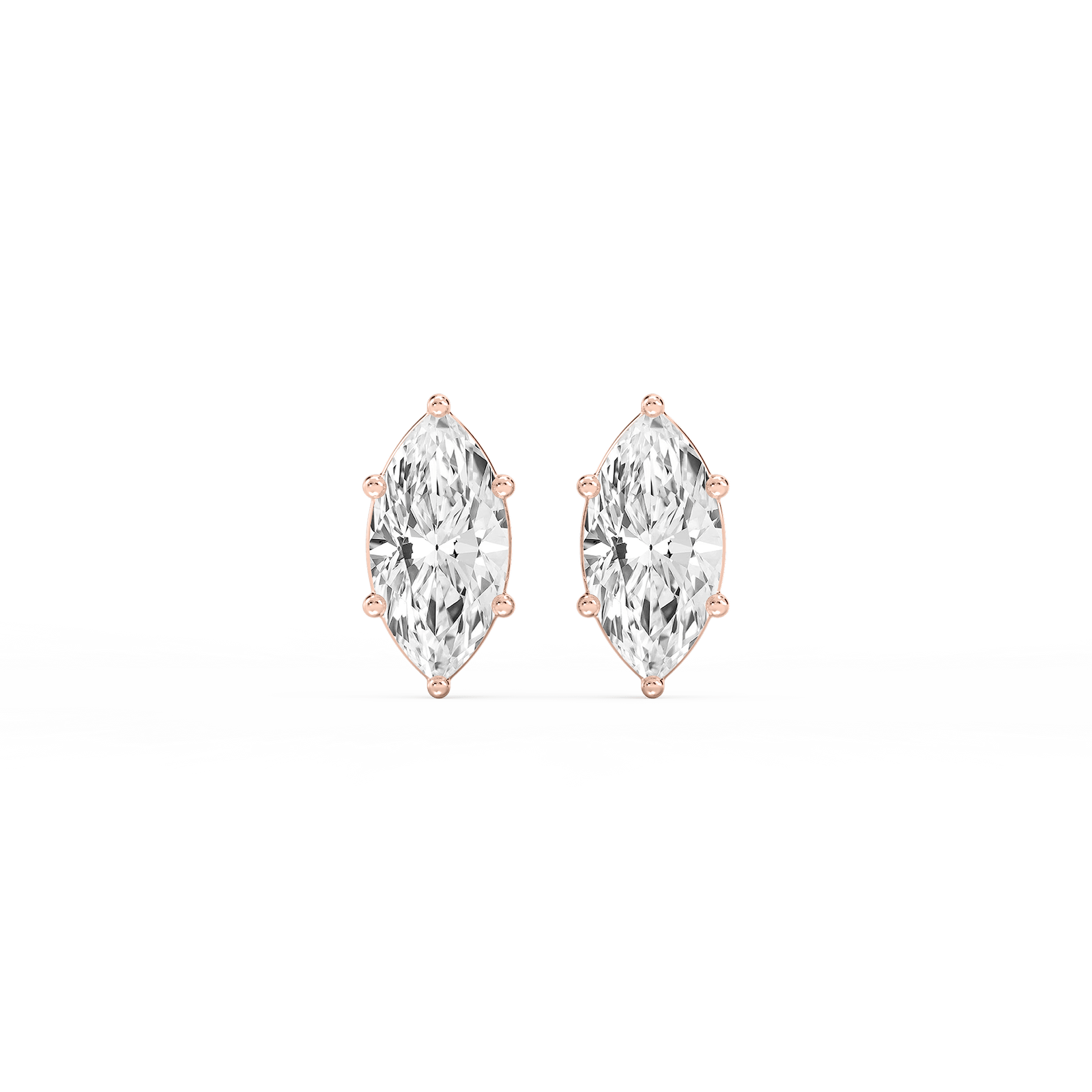 Marquise Lab Grown Diamond Classic Six Prong Stud Earrings