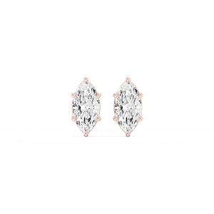 Marquise Lab Grown Diamond Classic Six Prong Stud Earrings