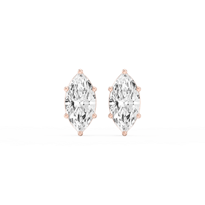 Marquise Lab Grown Diamond Six Prong Basket Stud Earrings