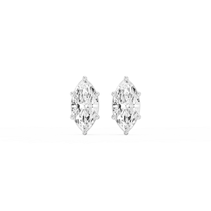 Marquise Lab Grown Diamond Six Prong Basket Stud Earrings