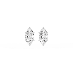 Marquise Lab Grown Diamond Six Prong Basket Stud Earrings