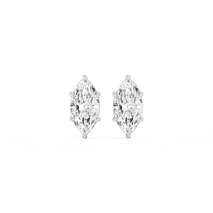 Marquise Lab Grown Diamond Six Prong Basket Stud Earrings