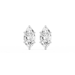 Marquise Lab Grown Diamond Six Prong Basket Stud Earrings