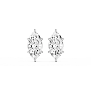 Marquise Lab Grown Diamond Six Prong Basket Stud Earrings