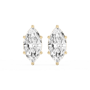 Marquise Lab Grown Diamond Six Prong Basket Stud Earrings
