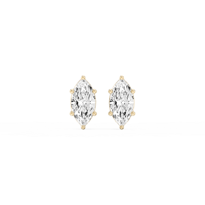 Marquise Lab Grown Diamond Six Prong Basket Stud Earrings