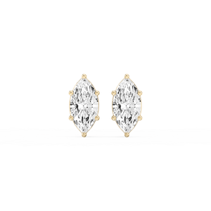 Marquise Lab Grown Diamond Six Prong Basket Stud Earrings