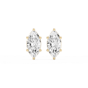 Marquise Lab Grown Diamond Six Prong Basket Stud Earrings