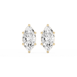 Marquise Lab Grown Diamond Six Prong Basket Stud Earrings