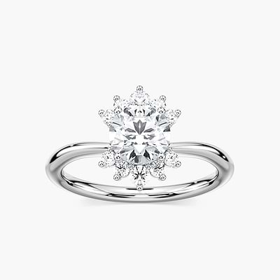 Matilda Round Lab Grown Diamond Starburst Halo Engagement Ring