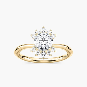Matilda Round Lab Grown Diamond Starburst Halo Engagement Ring