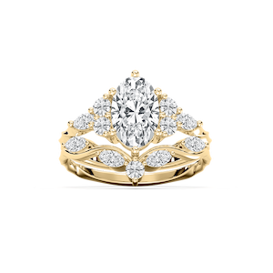 Maura 2 ¼ ctw Oval Lab Grown Diamond Nature Inspired Vine Motif Wedding Set